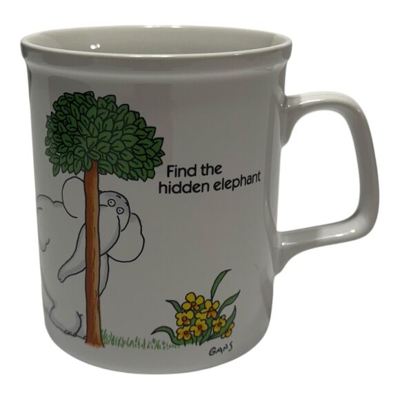 Vintage ELI 1982 COFFEE CUP Find The Hidden Elephant Mug Enesco Harry Gans - Picture 2 of 8